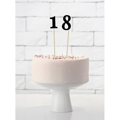 11 taarttoppers - cijferreeks - zwart