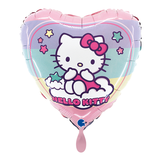 1 Ballon - Hello Kitty Regenboog
