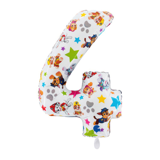 1 XL Ballon - Paw Patrol - Cijfer vier