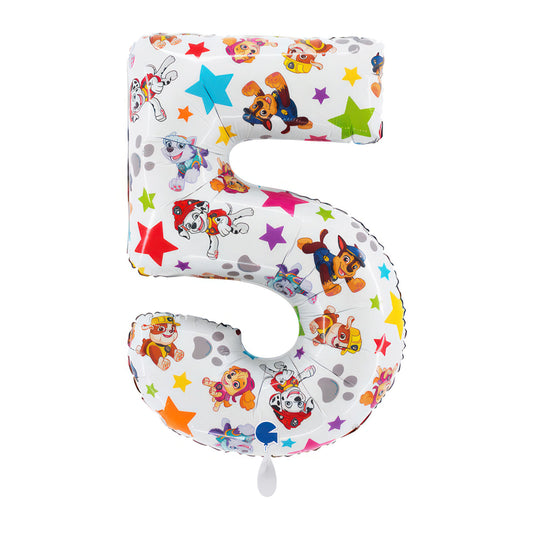1 Ballon XL - Paw Patrol - Cijfer Vijf