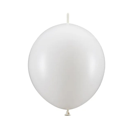 20 slingerballonnen - Ø 28cm - Metallic puur wit