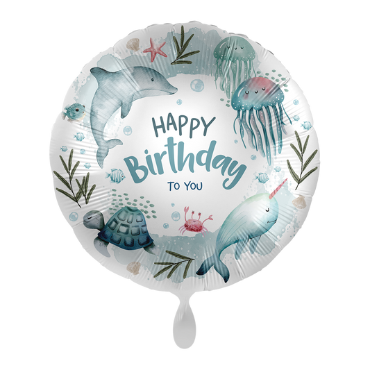 1 Ballon - Vrolijke Vissen Verjaardag - NL
