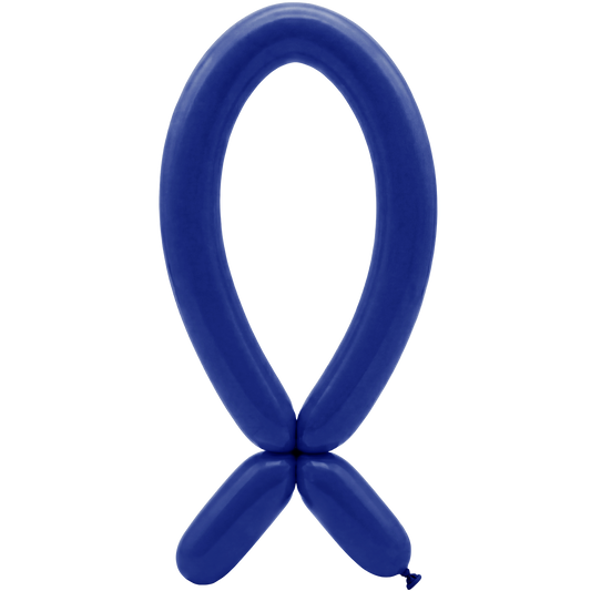 50 Modelmeerballonnen - Mond omhoog - 5x152cm - Koninklijk blauw