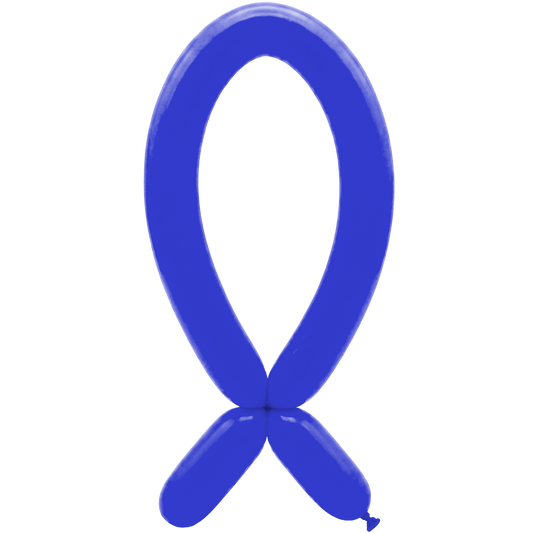 50 Modelballonnen - Tuit omhoog - 5x152cm - Neonblauw