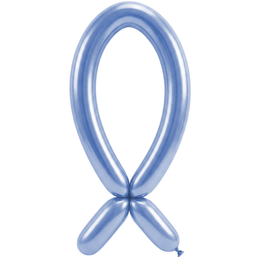 50 modelleerballonnen - Tuit omhoog - 5x152cm - Parelmoerblauw