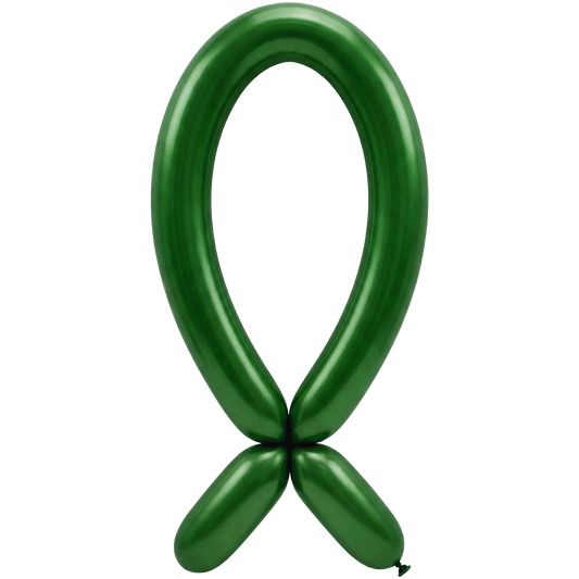 50 modelleerballonnen - Tuit omhoog - 5x152cm - Metallic Groen