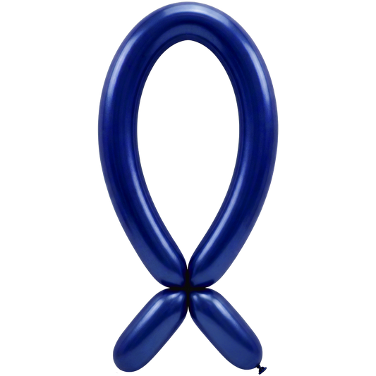 50 Modellballonnen - Tuit omhoog - 5x152cm - Metallic Blauw