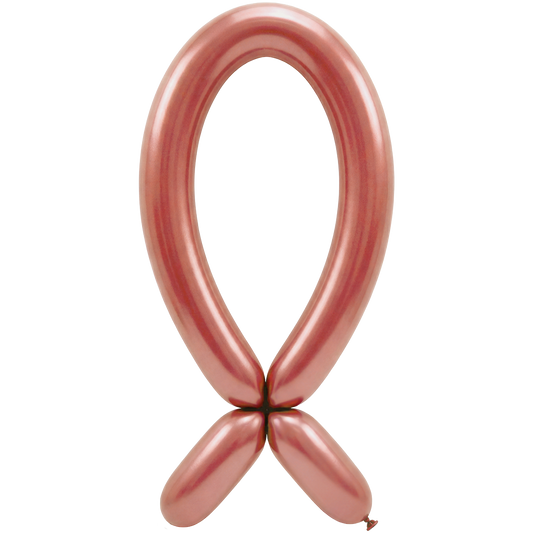 50 Modelling Ballonnen - Nozzle omhoog - 5x152cm - Metallic Roségoud