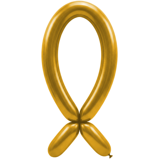 50 Modelling Ballonnen - Nozzle omhoog - 5x152cm - Metallic Goud