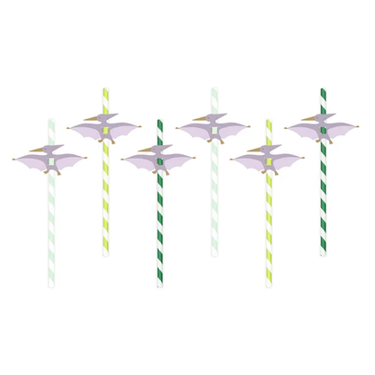 6 papieren rietjes - dinosaurus