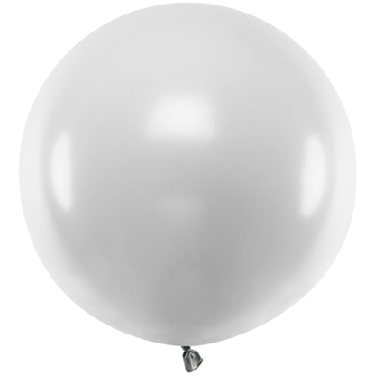 1 reuzenballon - Ø 1m - Metallic - Silver Snow