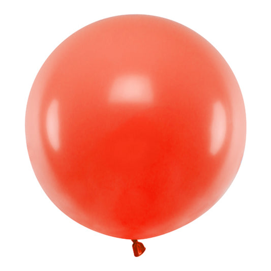1 reuzenballon - Ø 60 cm - pastel - klaproosrood