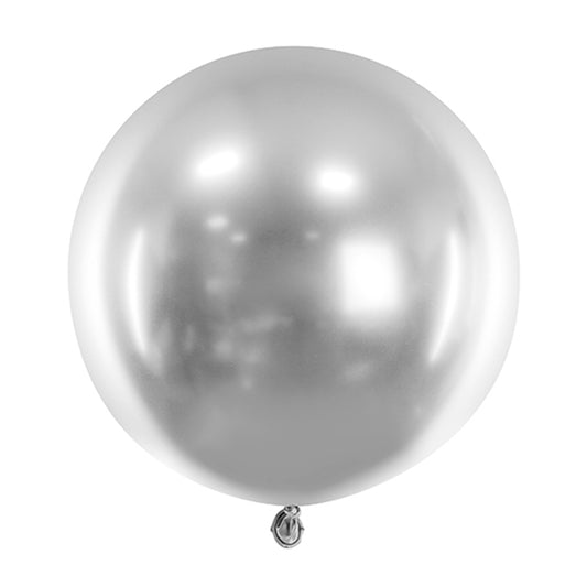 1 Reuzenballon - Ø 60 cm - Glanzend - Zilver