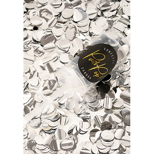 1 Confetti Push Pop - Zilver