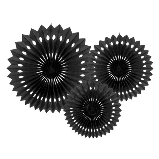 3 decoratieve rozetten - zwart
