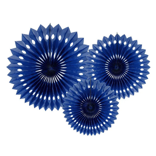 3 decoratieve rozetten - Marineblauw
