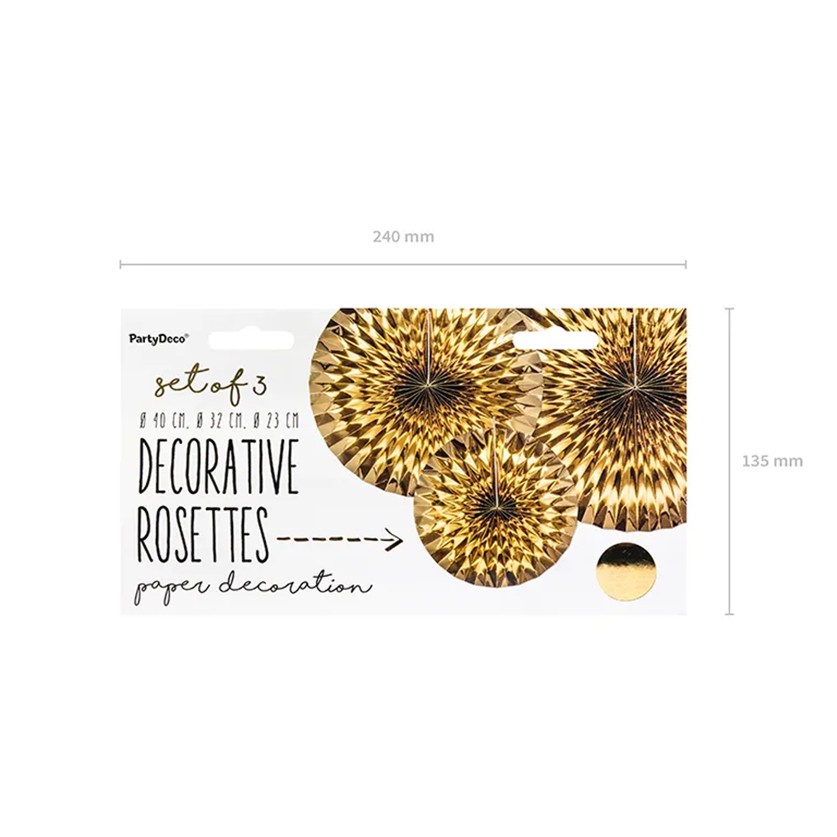3 decoratieve rozetten - goud