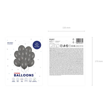 10 ballonnen - Ø 27cm - Pastelgrijs