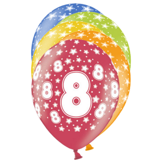 6 Motivballonnen - Ø 30cm - 8 Feest