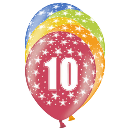 6 Motiefballonnen - Ø 30cm - 10 Celebratie