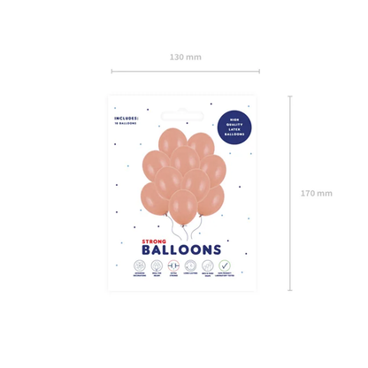 10 ballonnen - Ø 30 cm - Metallic - Roségoud