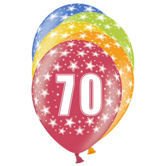 6 Motiefballonnen - Ø 30 cm - 70 Celebration