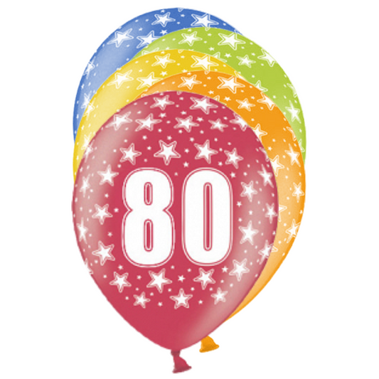 6 Folieballonnen - Ø 30cm - 80 Celebration