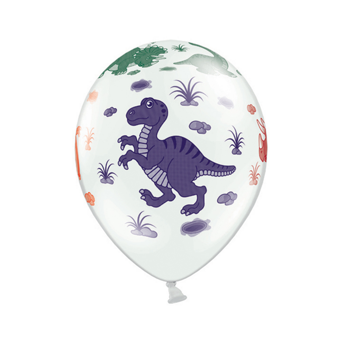 6 folieballonnen - Ø 30cm - Dinosaurus