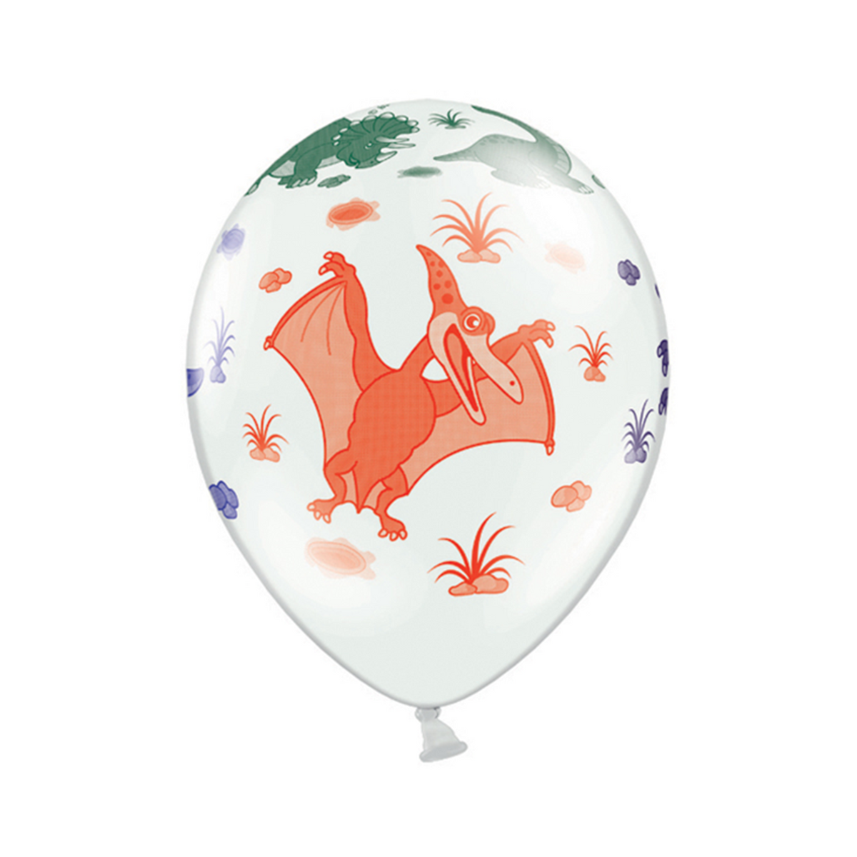 6 folieballonnen - Ø 30cm - Dinosaurus