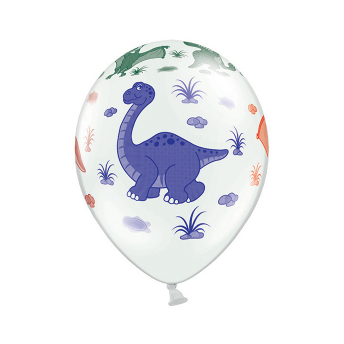 6 folieballonnen - Ø 30cm - Dinosaurus