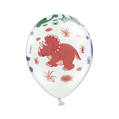 6 folieballonnen - Ø 30cm - Dinosaurus