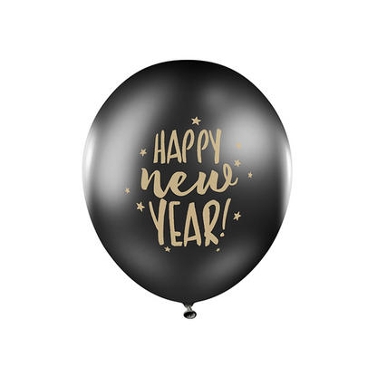 6 folieballonnen - Ø 30cm - Happy New Year 2.0