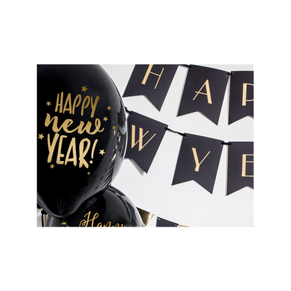 6 folieballonnen - Ø 30cm - Happy New Year 2.0