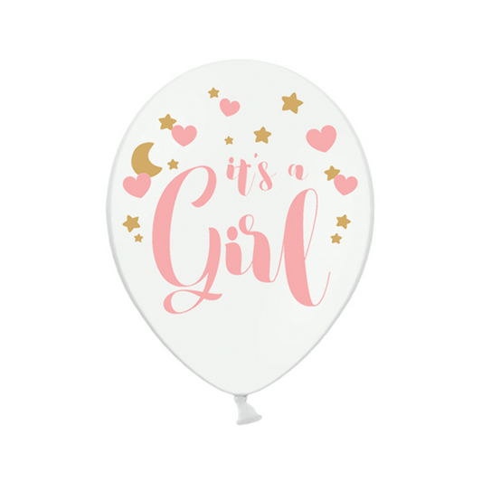 6 Motiefballonnen - Ø 30cm - It's a Girl