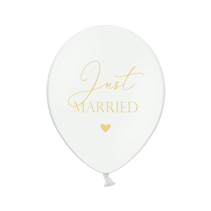 6 motiefballonnen - Ø 30cm - Just Married