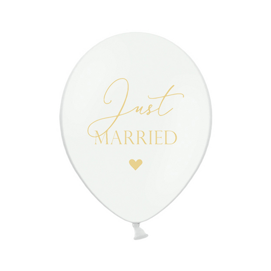 6 motiefballonnen - Ø 30cm - Just Married