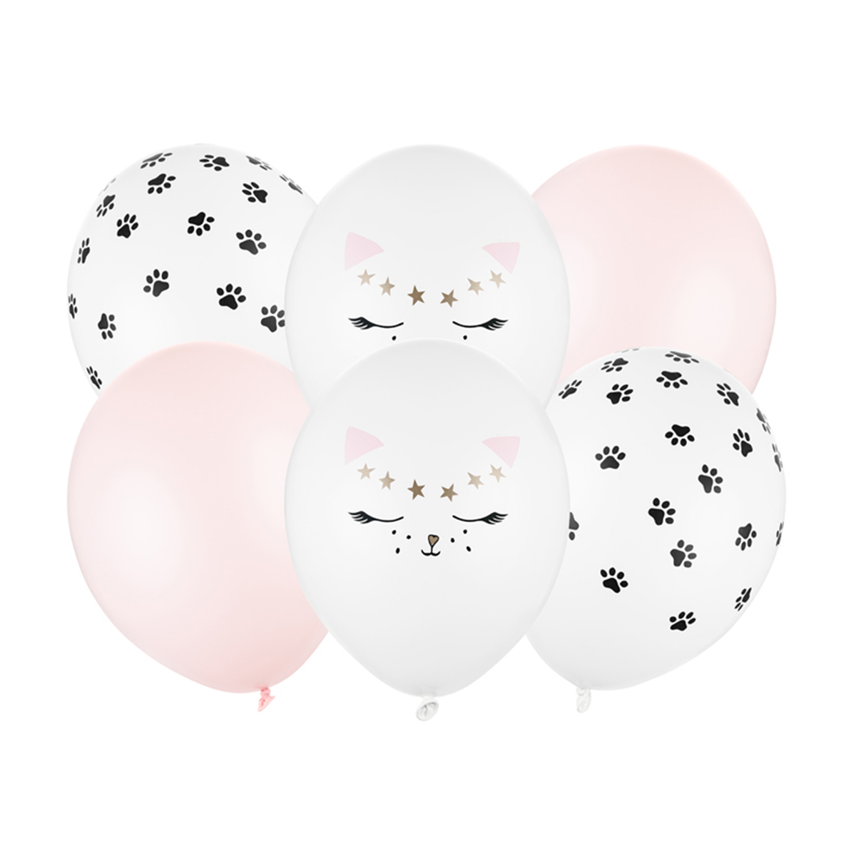 6 Folieballonnen - Ø 30cm - SET - Cat & Kitty
