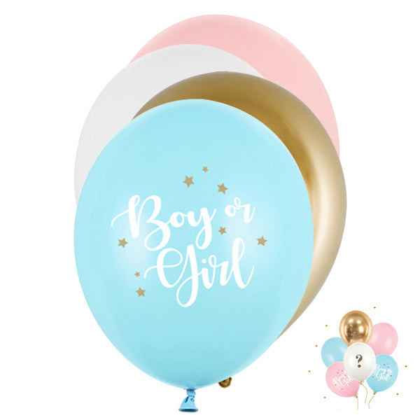 6 motiefballonnen - Ø 30cm - Boy or Girl