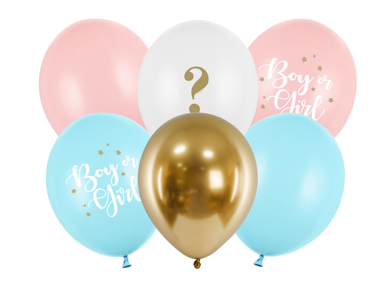 6 motiefballonnen - Ø 30cm - Boy or Girl