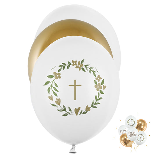 6 Motivballonnen - Ø 30cm - God Bless