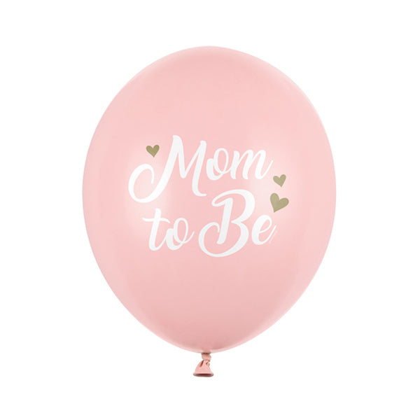 6 Motivballonnen - Ø 30cm - Mom to Be - Roze