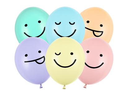 6 motive ballonnen - Ø 30cm - Happy Faces