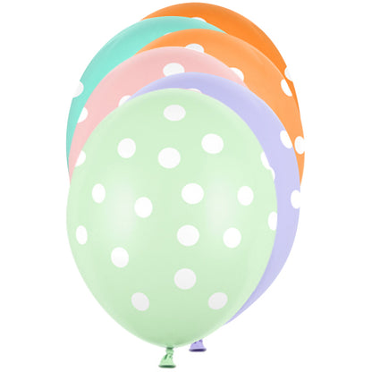 6 Motivballonnen - Ø 30cm - Stippen - Mix