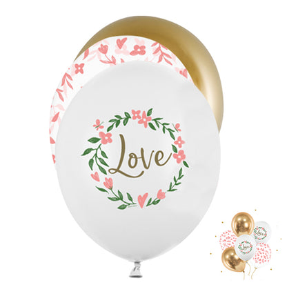 6 Motiefballonnen - Ø 30cm - Love Flowers