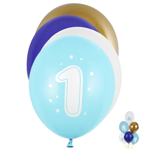 6 Motiefballonnen - Ø 30cm - One Year Boy