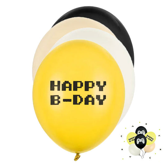6 motiefballonnen - Ø 30cm - Gamer Happy B-day mix