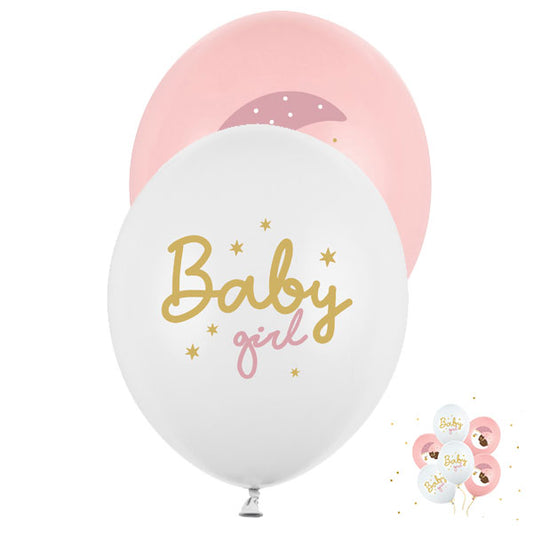 6 motiefballonnen - Ø 30 cm - Baby girl