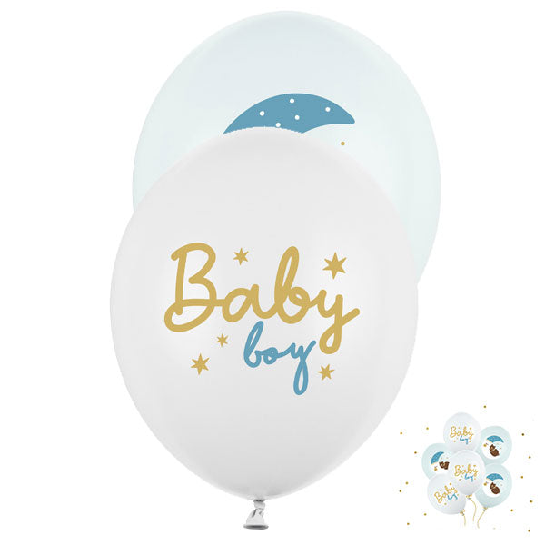 6 Motiefballonnen - Ø 30 cm - Baby boy