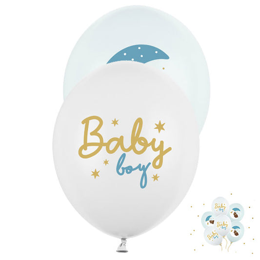 6 Motiefballonnen - Ø 30 cm - Baby boy