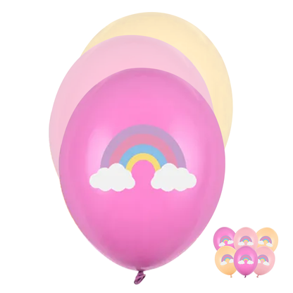 6 motiefballonnen - Ø 30cm - Rainbow